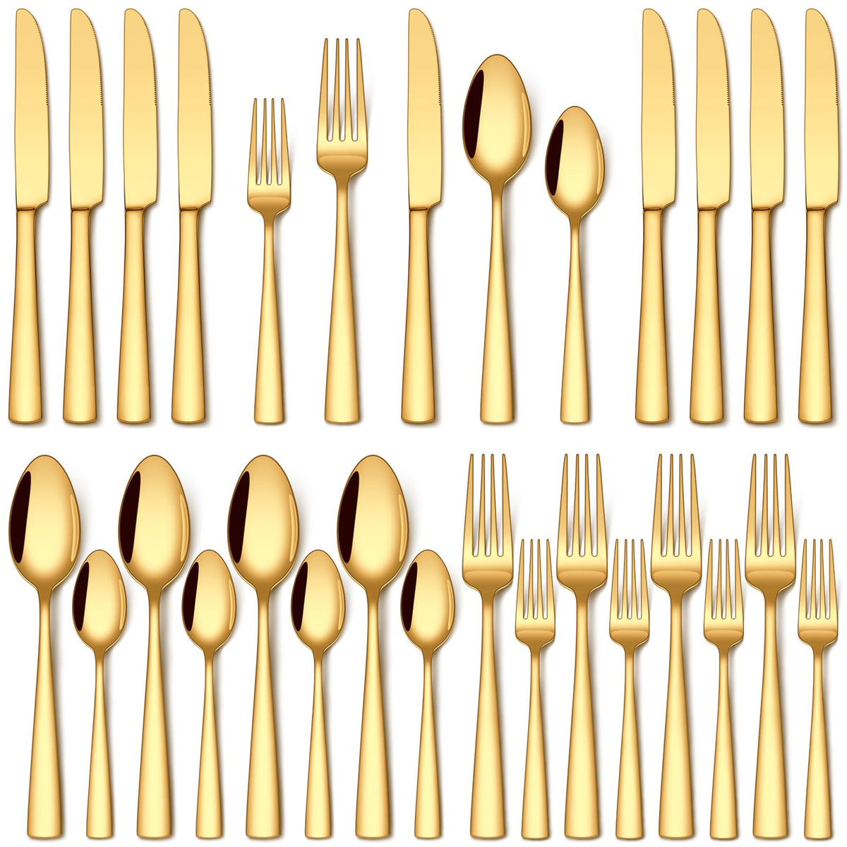 Stapava 20 Piece Silverware Set, Food-Grade Stainless Steel Flatware Sets for 4 Mirror Polished Cutlery Utensil Sets Include Dinner Knives Spoons and Forks Set Dishwasher Safe for Home Restaurant