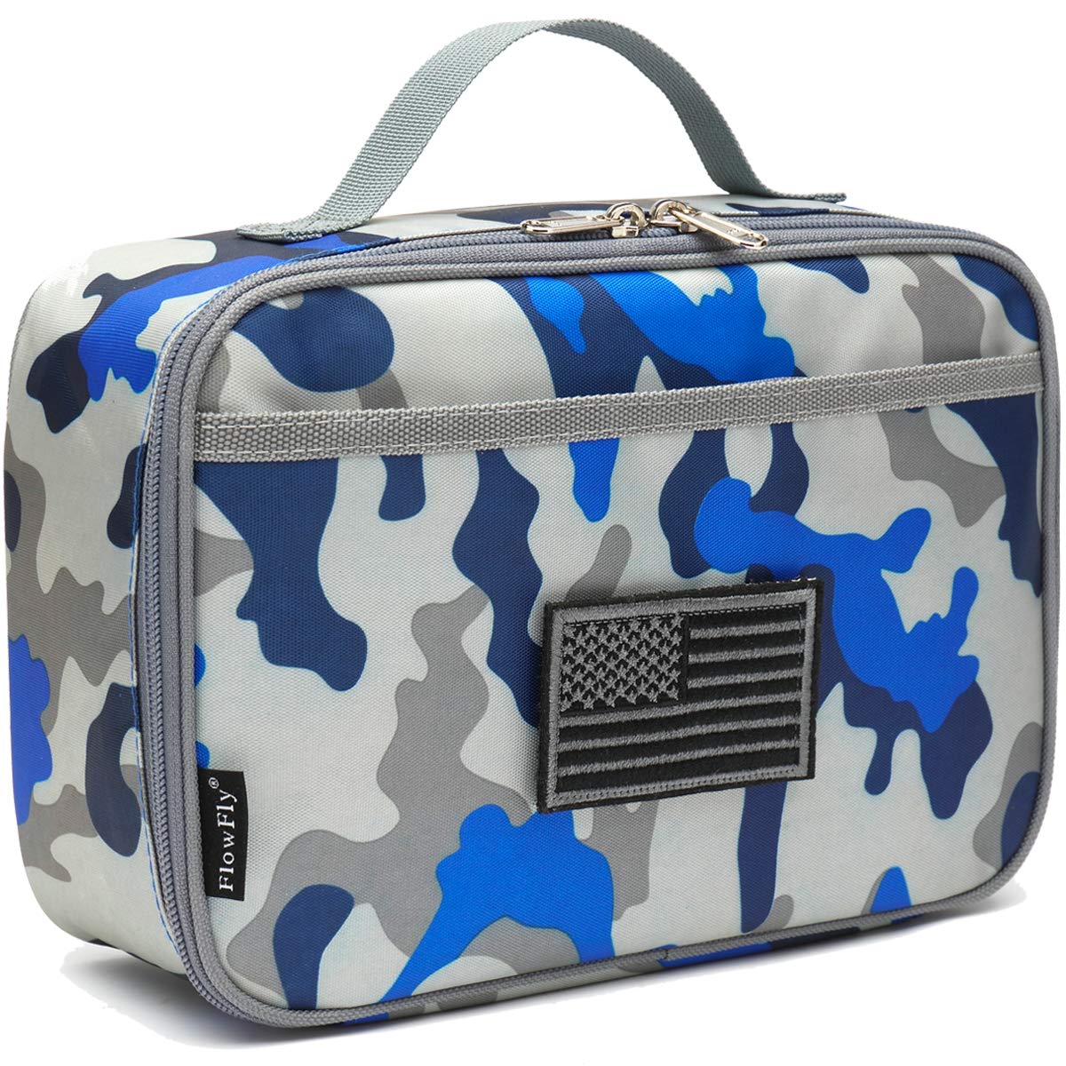 FlowFly Kids Lunch box Insulated Soft Bag Mini Cooler Back to School Thermal Meal Tote Kit for Girls, Boys,Cyan