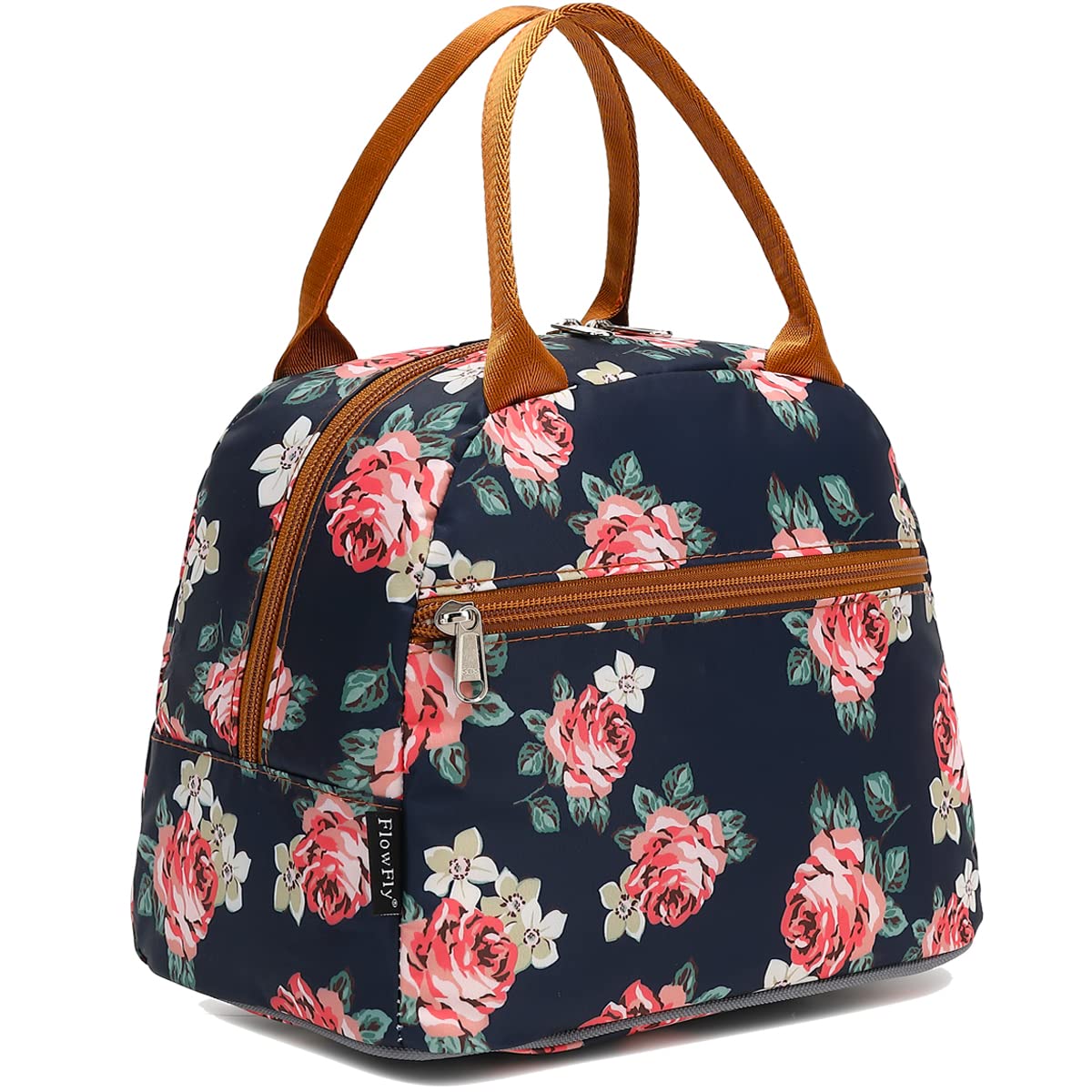 FlowFly Insulated Lunch Cooler Bag - Tote Bag Organizer for Women/Men, Black