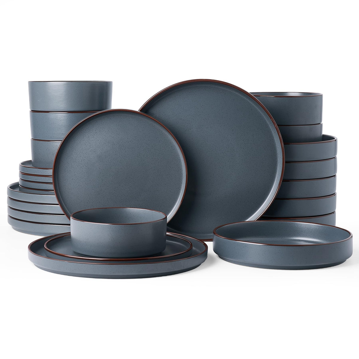 Famiware Nebula Ridge 12-Piece Stoneware Dinnerware Set, Multi-color