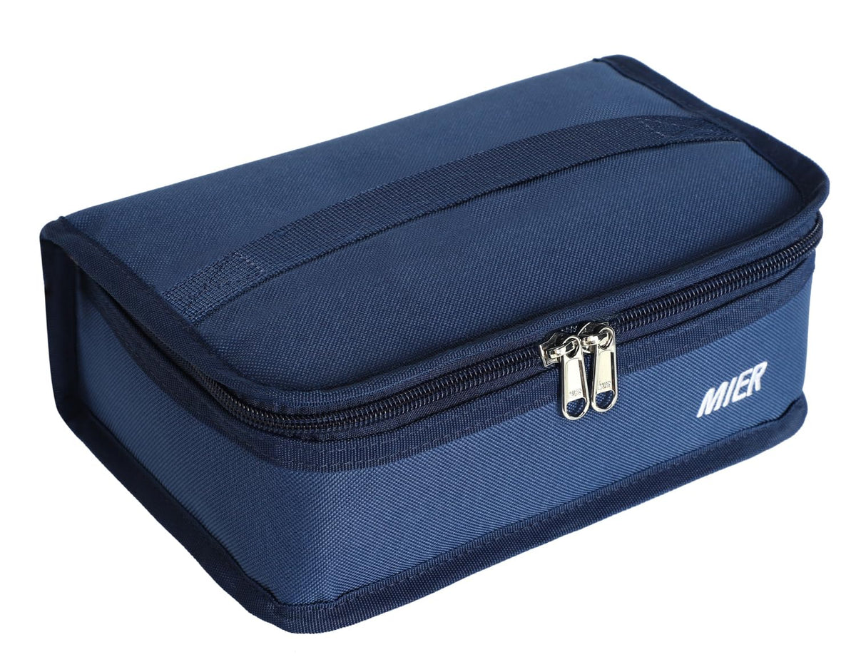 MIER Small Lunch Bag for Kids & Adults Compact Insulated Lunch Box, Black