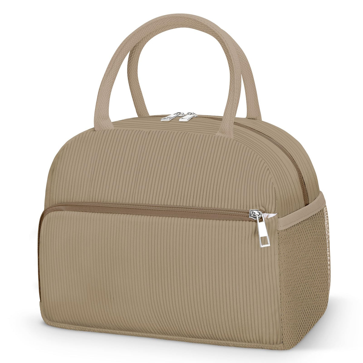 Coobiiya Lunch Bag Lunch Box for Women Men, Reusable Cute Corduroy Lunchbag - Leakproof, Insulated LunchBox Tote with Large Capacity, Dot