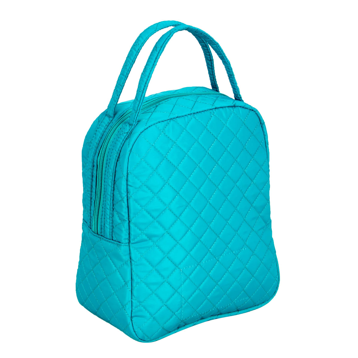 Machine Washable Women Quilted Fabric Insulated Reusable Cooler Lunch Bag Tote Adult Thermal Lunch Box Storage Bag for Ｗork (Black)