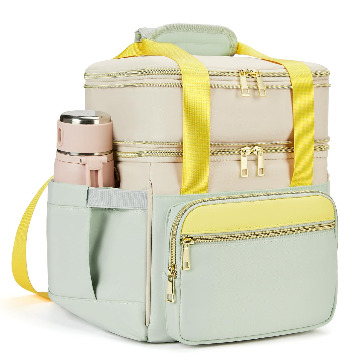 holuxer Lunch Bag & Lunch Box for Men Women - Large Double Deck Soft