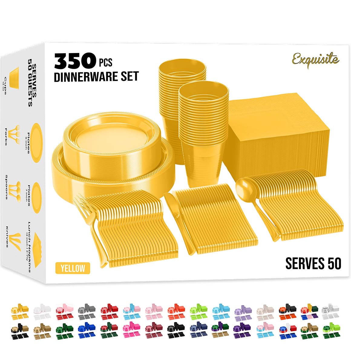 Exquisite 350 Pcs Black Plates and Napkins Party Supplies Plate Sets
