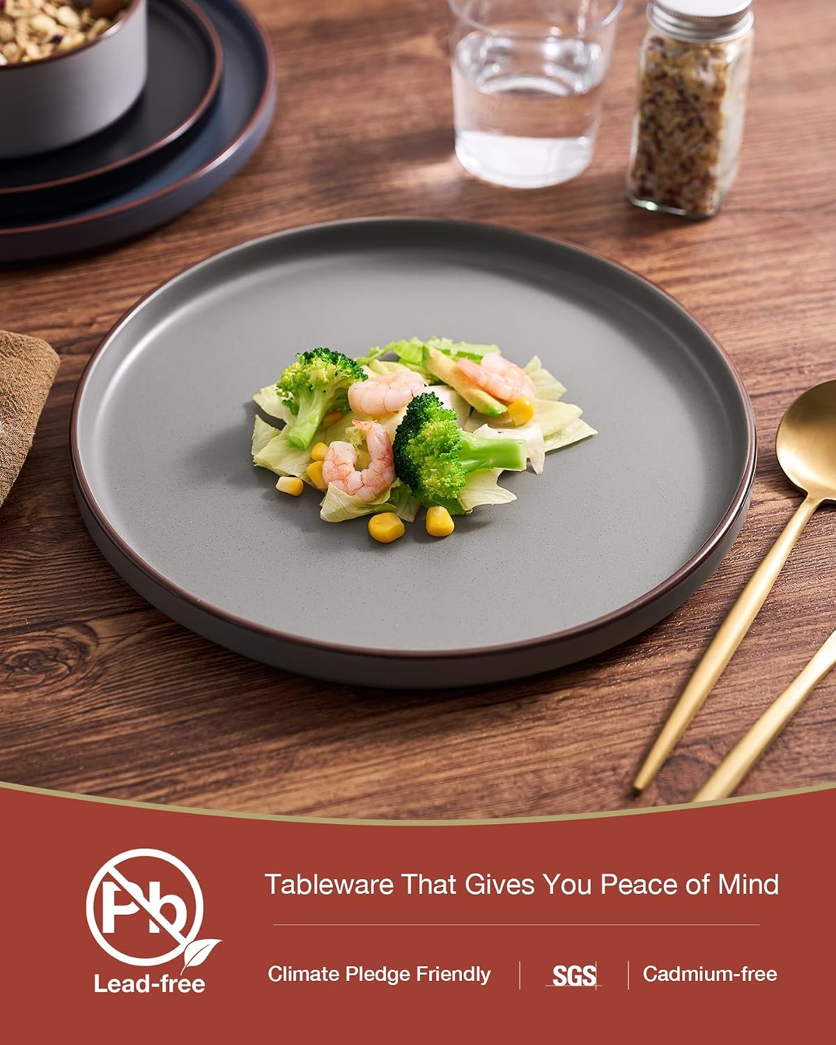 Famiware Nebula Ridge 12-Piece Stoneware Dinnerware Set, Multi-color
