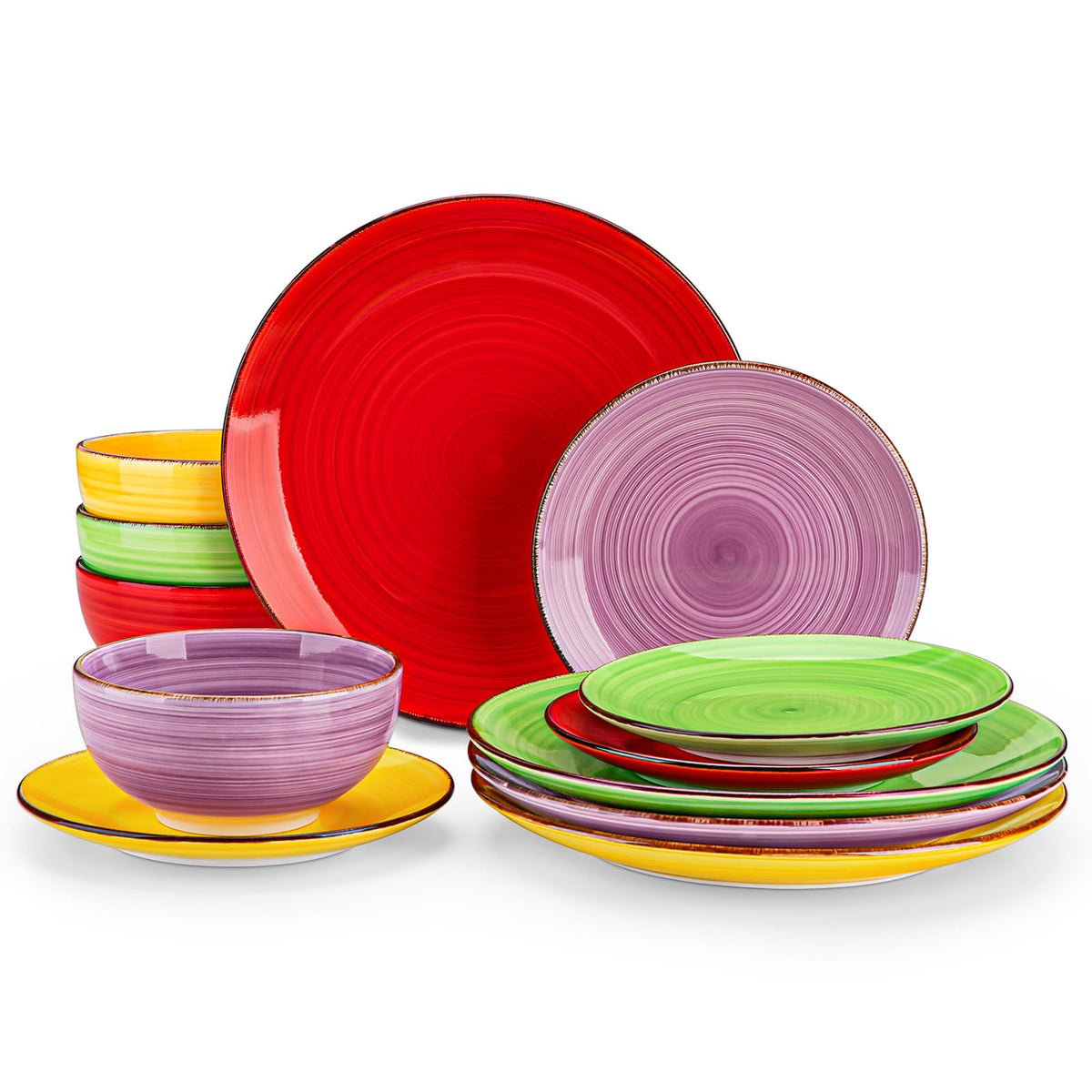 vancasso Bonita Dinnerware Sets 12 Pieces for 4, Ceramic Dishes Set Blue