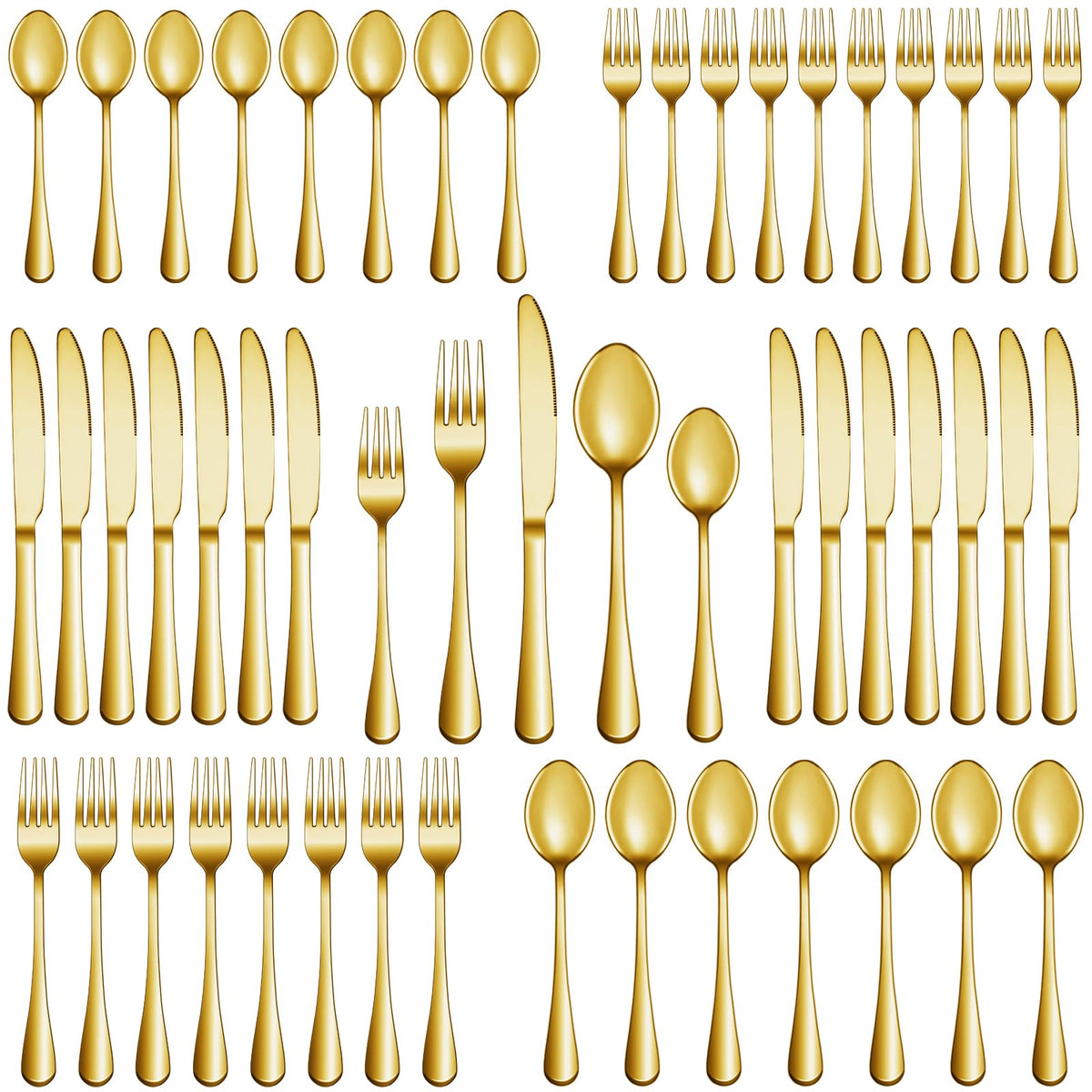40 Pcs Silverware Set Service for 8, Food Grade Stainless Steel Flatware Set, Mirror Polished Cutlery Utensil Sets, Kitchen Eating Tableware Sets, Include Dinner Knives Fork Spoon, Dishwasher Safe