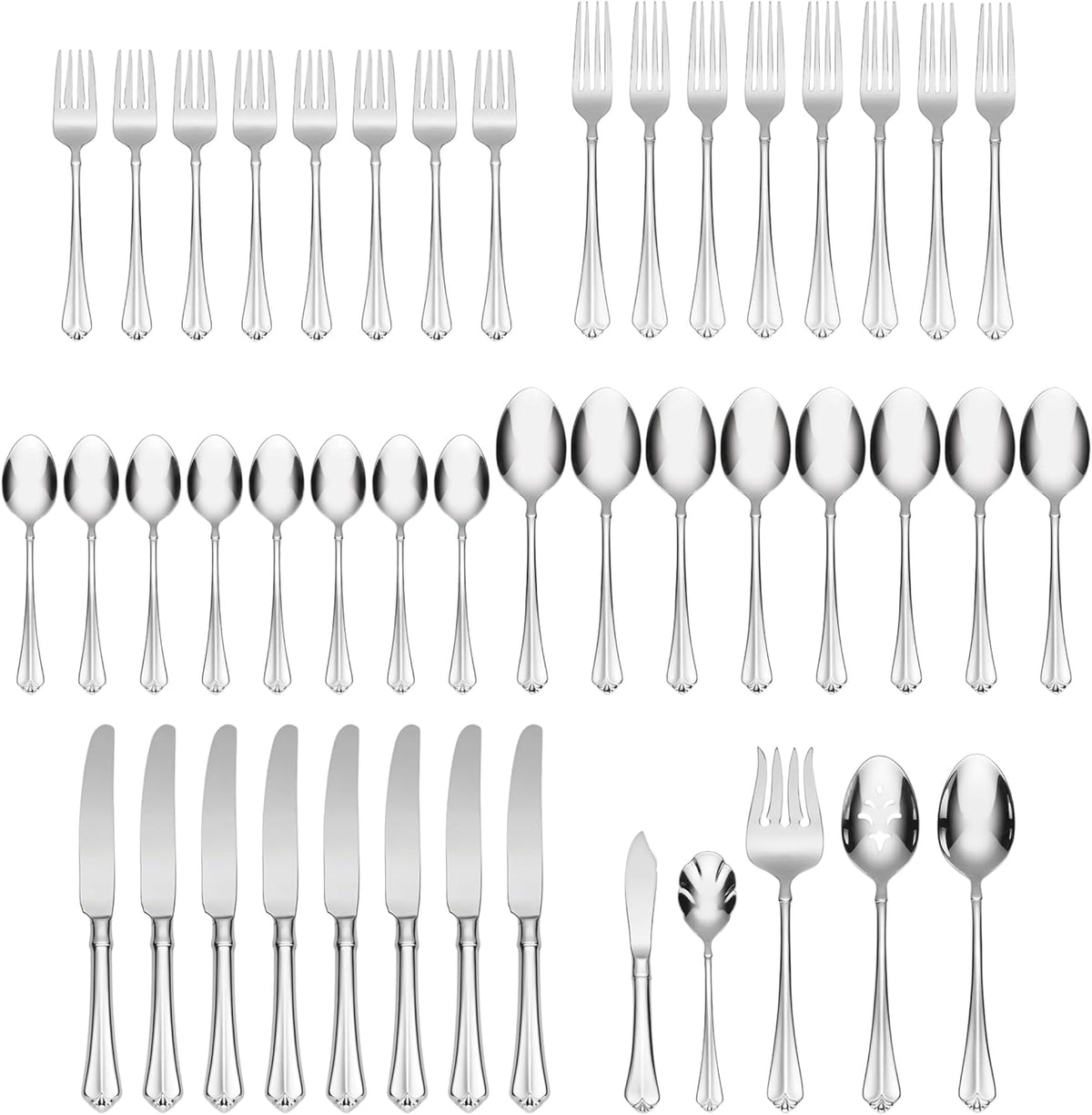 Oneida Juilliard 45-Piece 18/10 Silverware Set for 8, Flatware