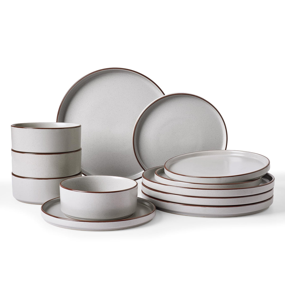 Famiware Nebula Ridge 12-Piece Stoneware Dinnerware Set, Multi-color