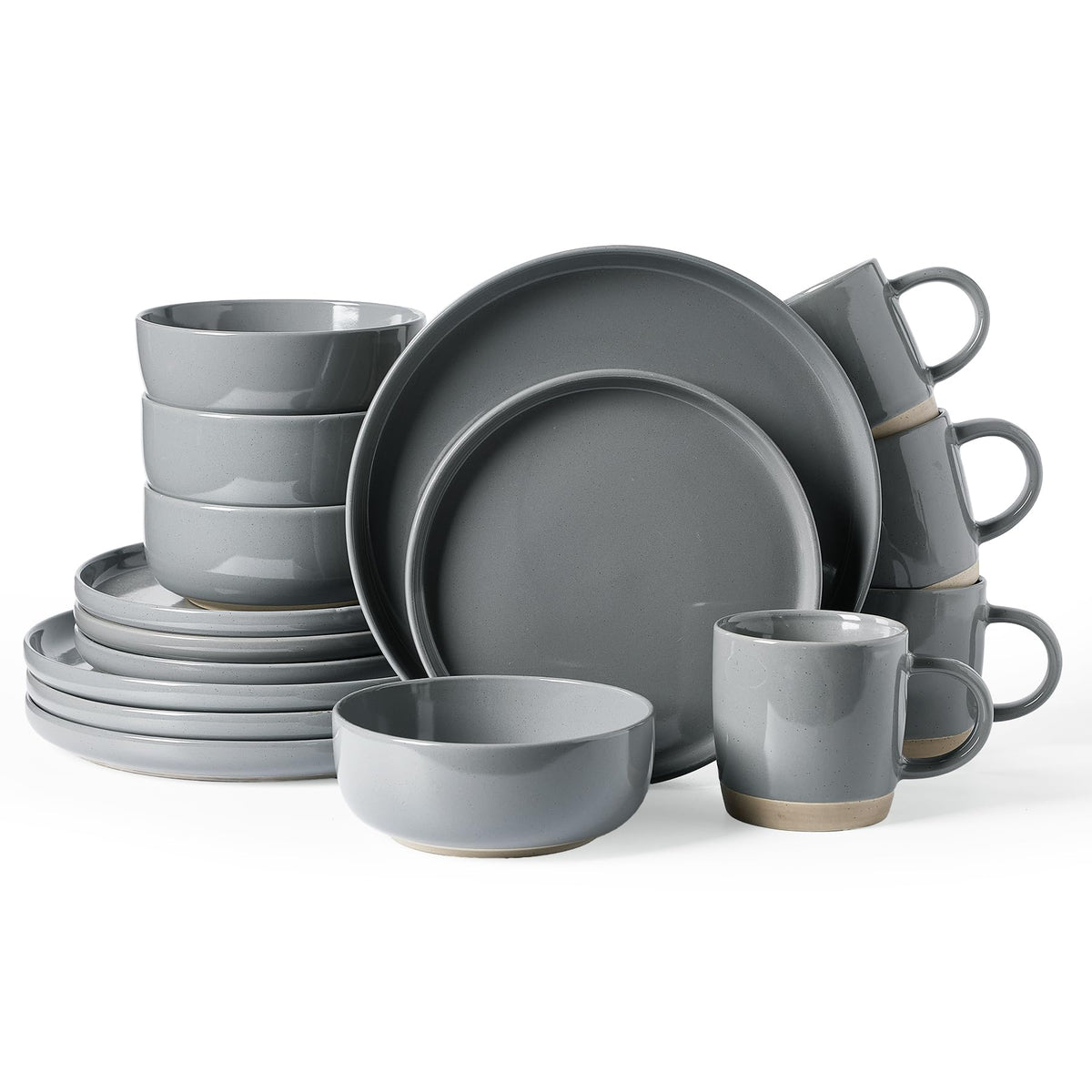 Famiware Milkyway 12-Piece Stoneware Dinnerware Set, White