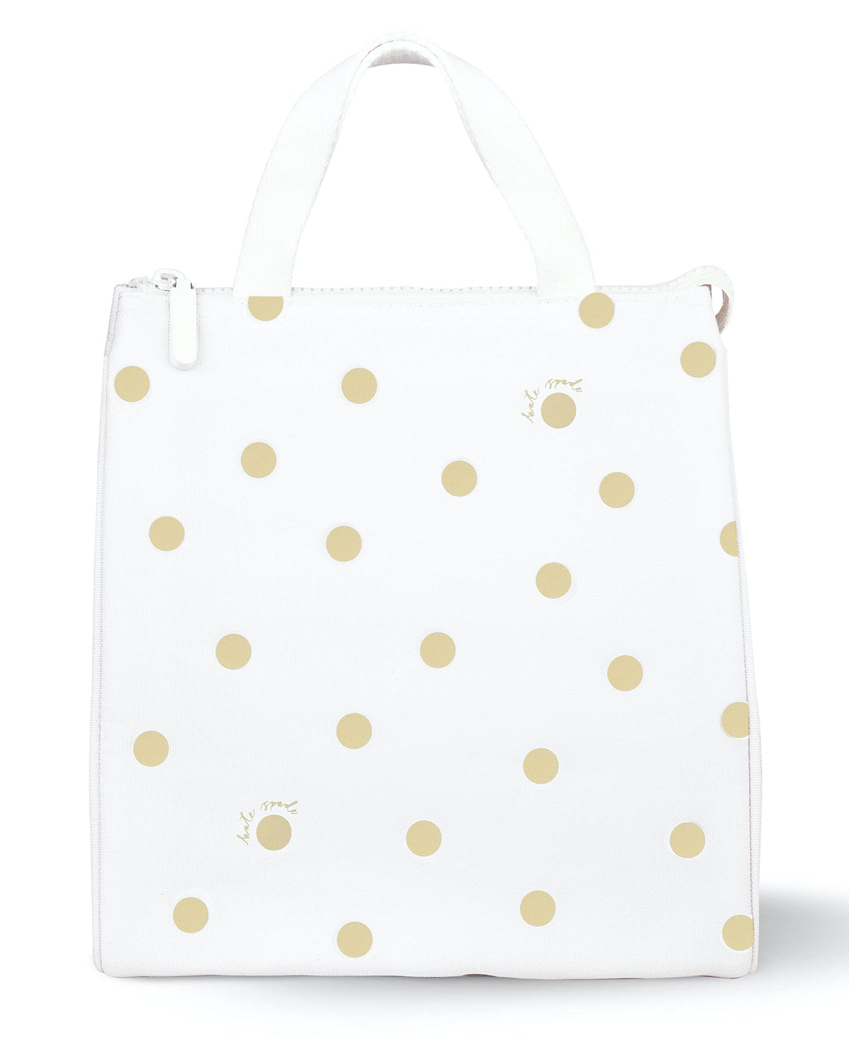 Kate Spade New York, Portable Soft Cooler Lunch Bag with Silver Insulated Interior Lining and Storage Pocket, Joy Dot