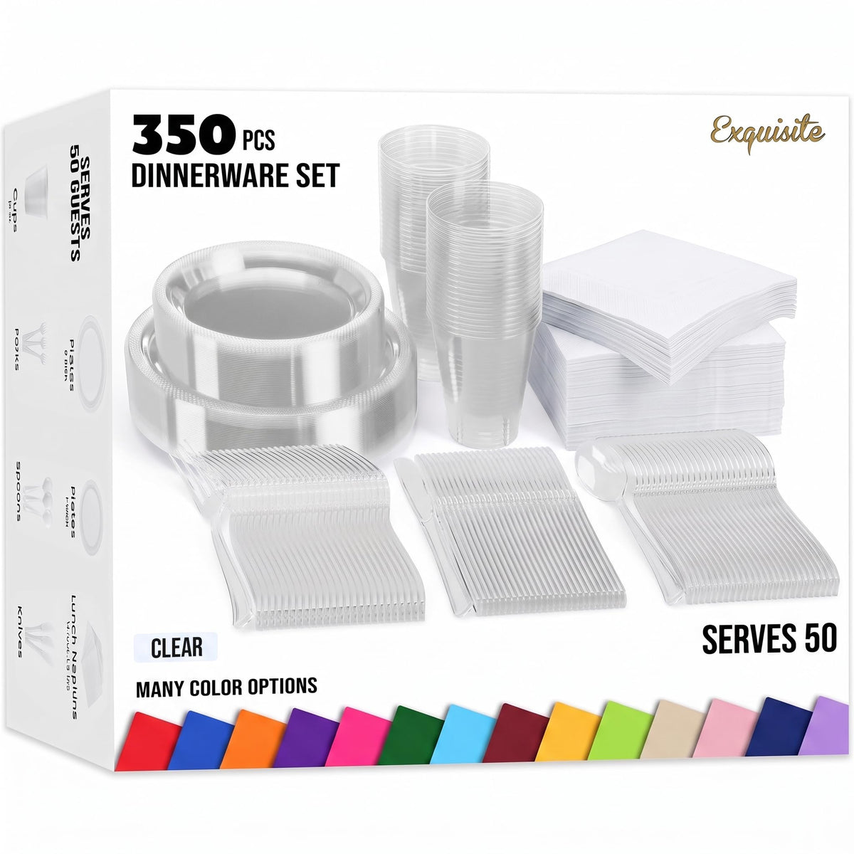 Exquisite 350 Pcs Black Plates and Napkins Party Supplies Plate Sets