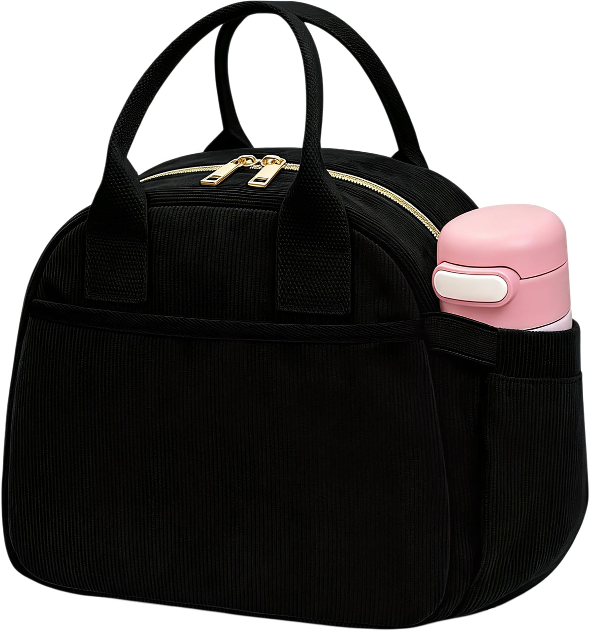 Carry bloom Lunch Box for Women, Insulated Lunch Bag Cute Corduroy Lunchbox