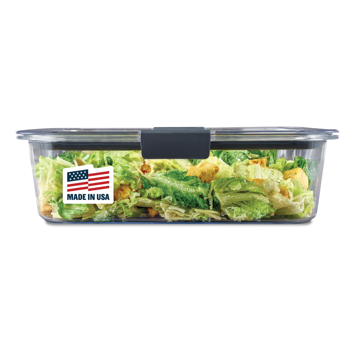 Rubbermaid Brilliance Meal Prep Containers, 2-Compartment Food Storage Containers, 2.85 Cup, 5-Pack, BPA-Free, Clear/Grey