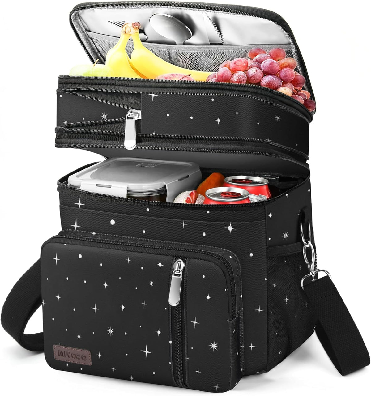 MIYCOO Lunch Bag & Lunch Box for Men Women, Double Deck & Leakproof