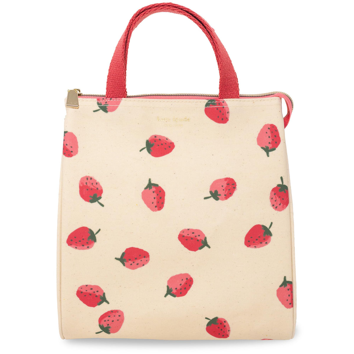 Kate Spade New York, Portable Soft Cooler Lunch Bag with Silver Insulated Interior Lining and Storage Pocket, Joy Dot
