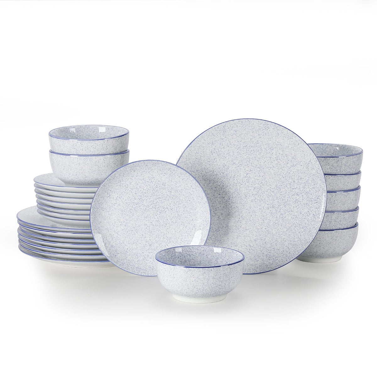 Sweejar Dinnerware Set of 4,12 Piece Ceramic Plates and Bowls Set Green