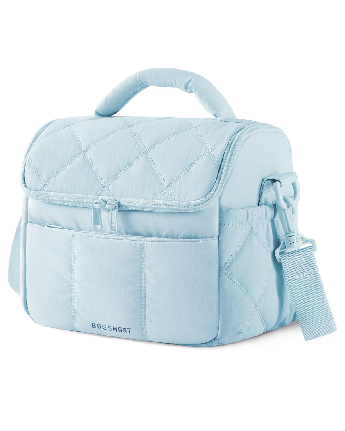 BAGSMART Lunch Bag Women, Double Deck Insulated Lunch Box, Camel