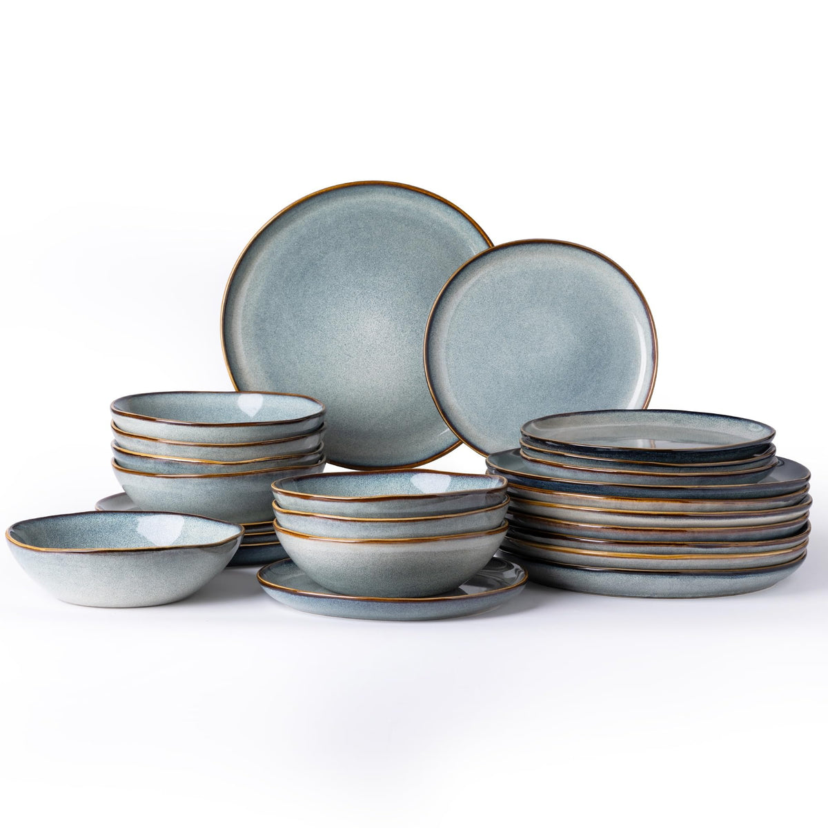 AmorArc Ceramic Dinnerware Sets for 8, 24Pcs Plates and Bowls Sets Dishes