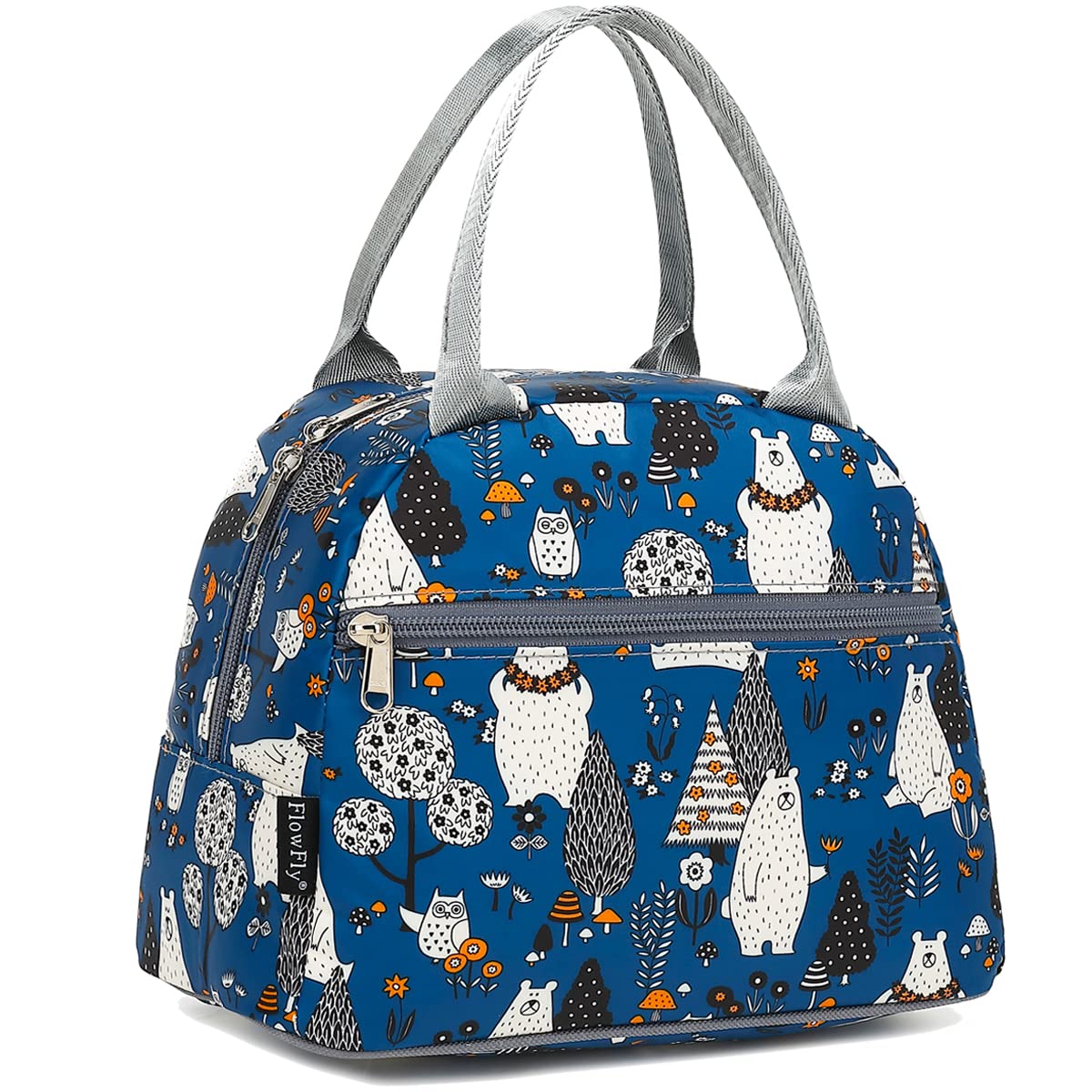 FlowFly Insulated Lunch Cooler Bag - Tote Bag Organizer for Women/Men, Black