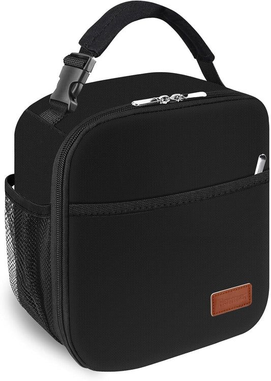 Femuar Lunch Box for Men Women Adults, Small Lunchbox for Work Picnic - Reusable Lunch bag Portable Lunch tote, Black