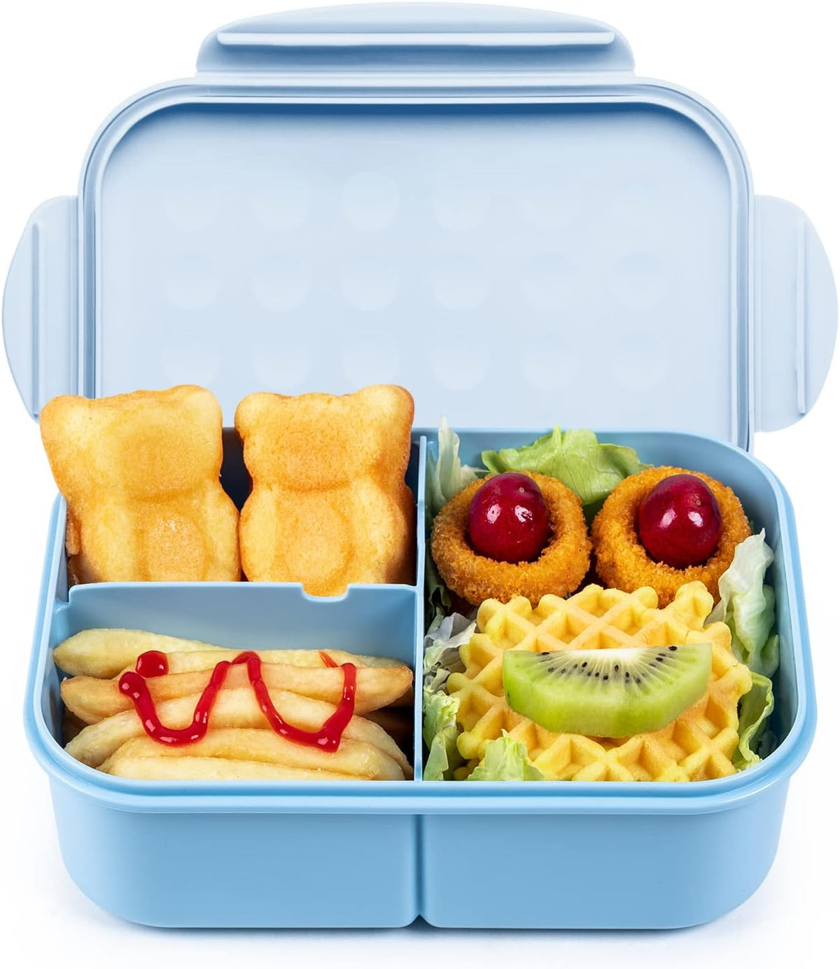 MISS BIG® Large Bento Lunch Box for Adults, 1900ml, 3 Compartments, Blue