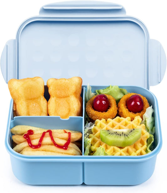 MISS BIG® Large Bento Lunch Box for Adults, 1900ml, 3 Compartments, Blue