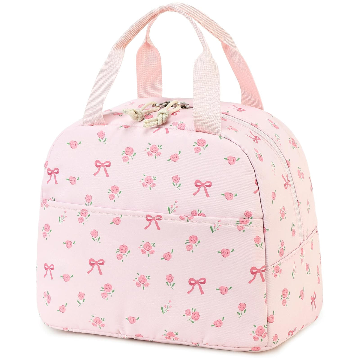 Bluboon Lunch Box for Women Cute Lunch Bag Reusable Insulated Lunch Bags Large Capacity Lunchbox Cooler for Work Picnic or Travel Gifts (A Sage Green White Stripes, 10 x 7.5 x 8 inches)