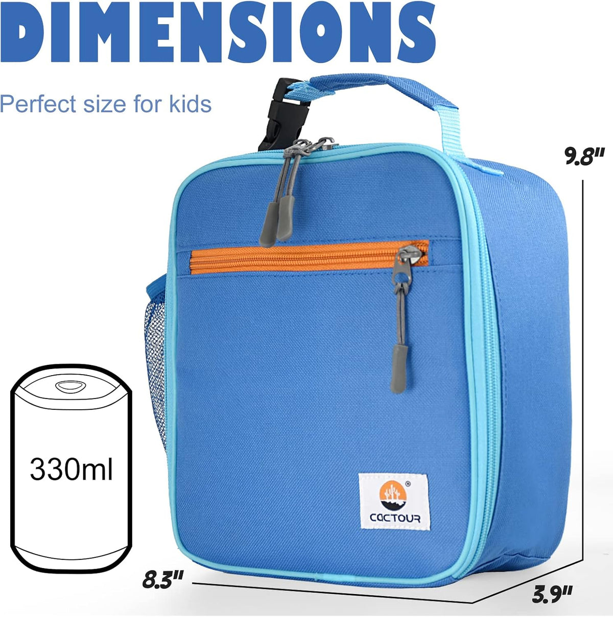 CaCTOUR Lunch Box Kids,Premium Insulated Lunchbox for Girls Boys,Soft Mini Cooler Bag Back to School Thermal Reusable Lunch Bag for Work School Picnic (Blue)