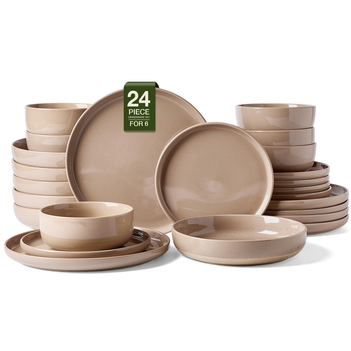 Famiware Milkyway 12-Piece Stoneware Dinnerware Set, White