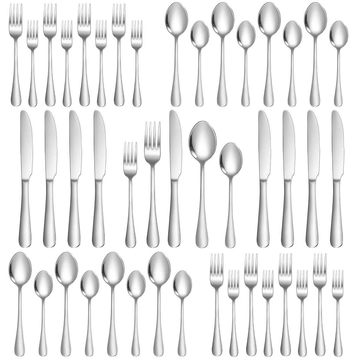 20-Piece Silverware Set for 4, Food Grade Stainless Steel Flatware Set, Mirror Polished Cutlery Utensil Set with Forks, Knives and Spoons, Dishwasher Safe for Home, Restaurant, Wedding and Party Use