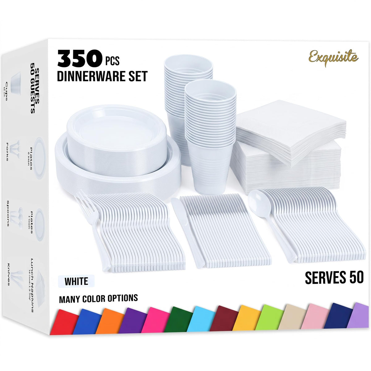 Exquisite 350 Pcs Black Plates and Napkins Party Supplies Plate Sets