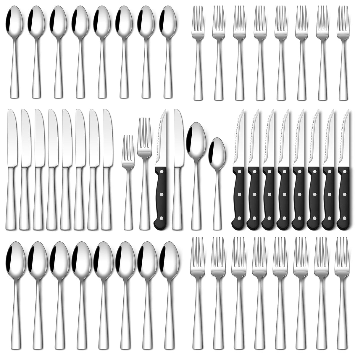 Stapava 20 Piece Silverware Set, Food-Grade Stainless Steel Flatware Sets for 4 Mirror Polished Cutlery Utensil Sets Include Dinner Knives Spoons and Forks Set Dishwasher Safe for Home Restaurant