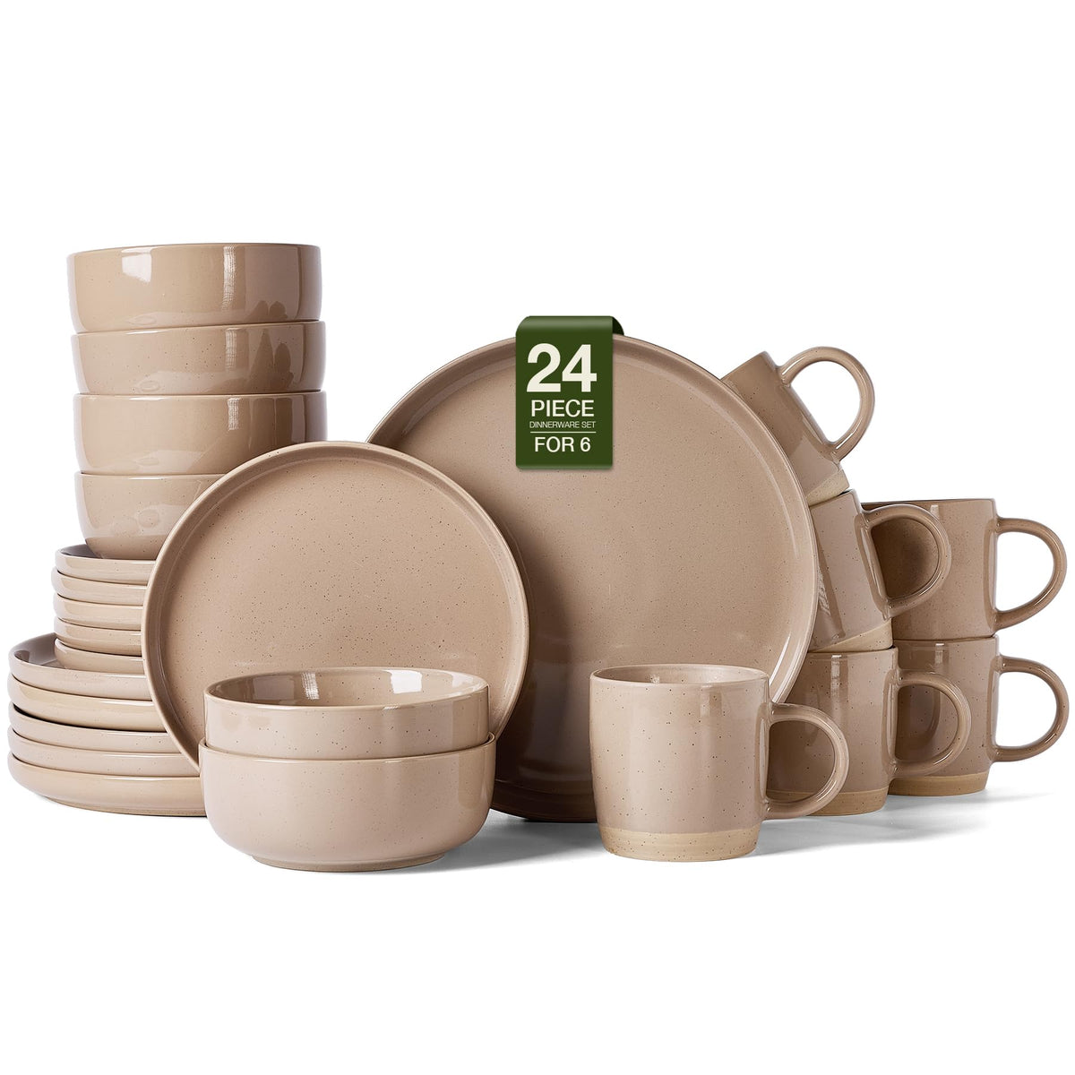 Famiware Milkyway 12-Piece Stoneware Dinnerware Set, White
