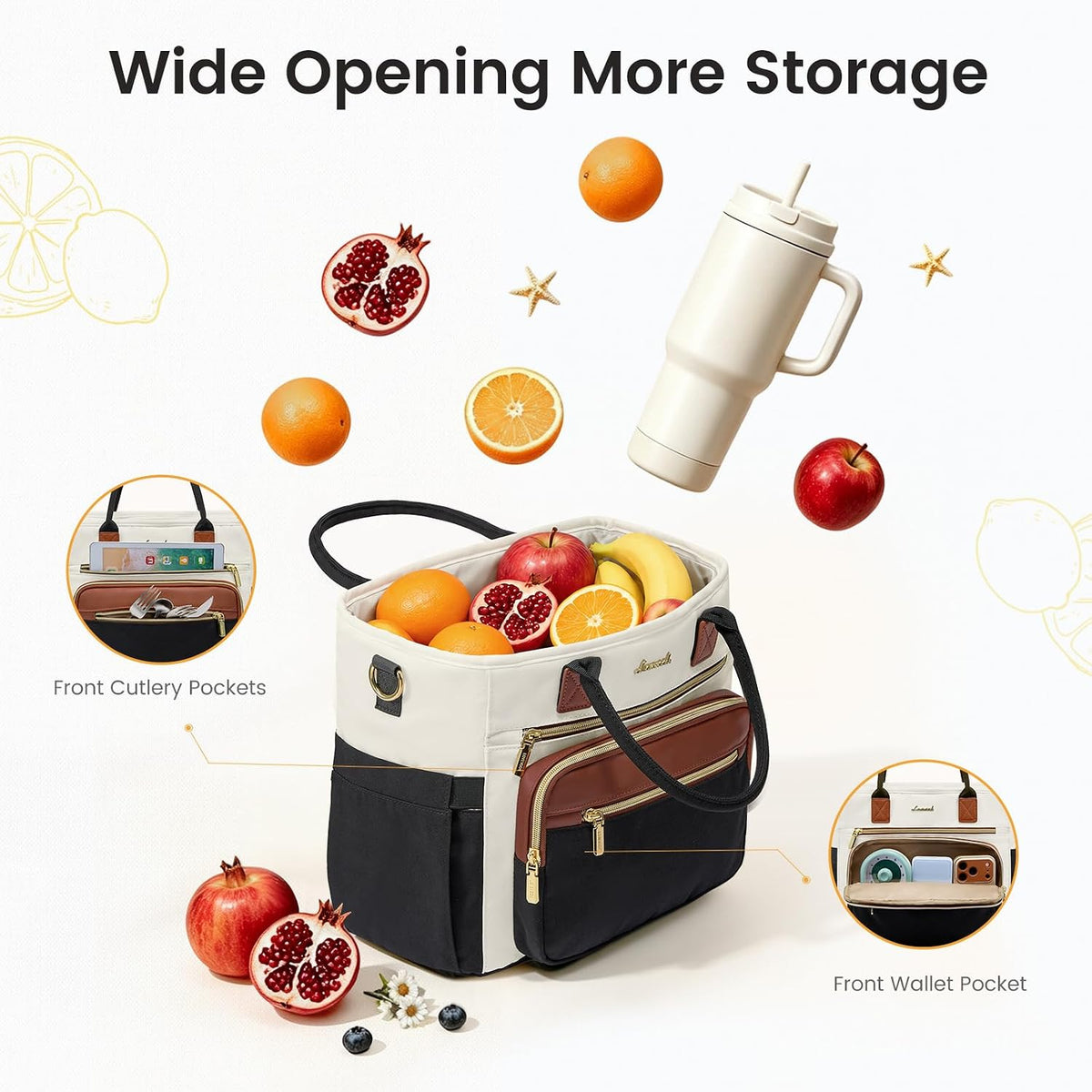 LOVEVOOK Insulated Lunch Box for Women,Large Adult Lunch Cooler Bag Women