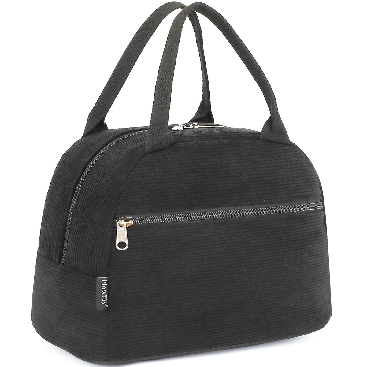 FlowFly Insulated Lunch Cooler Bag - Tote Bag Organizer for Women/Men, Black