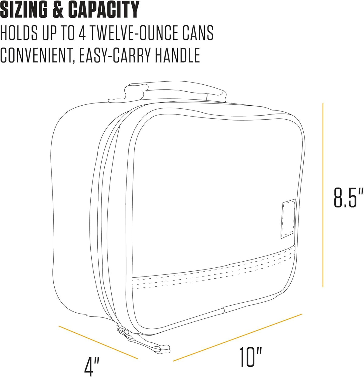 Carhartt Insulated Lunch Cooler For Men and Women, Fully Insulated Lunch Pale for Everyday Use, 4 Can (Black)