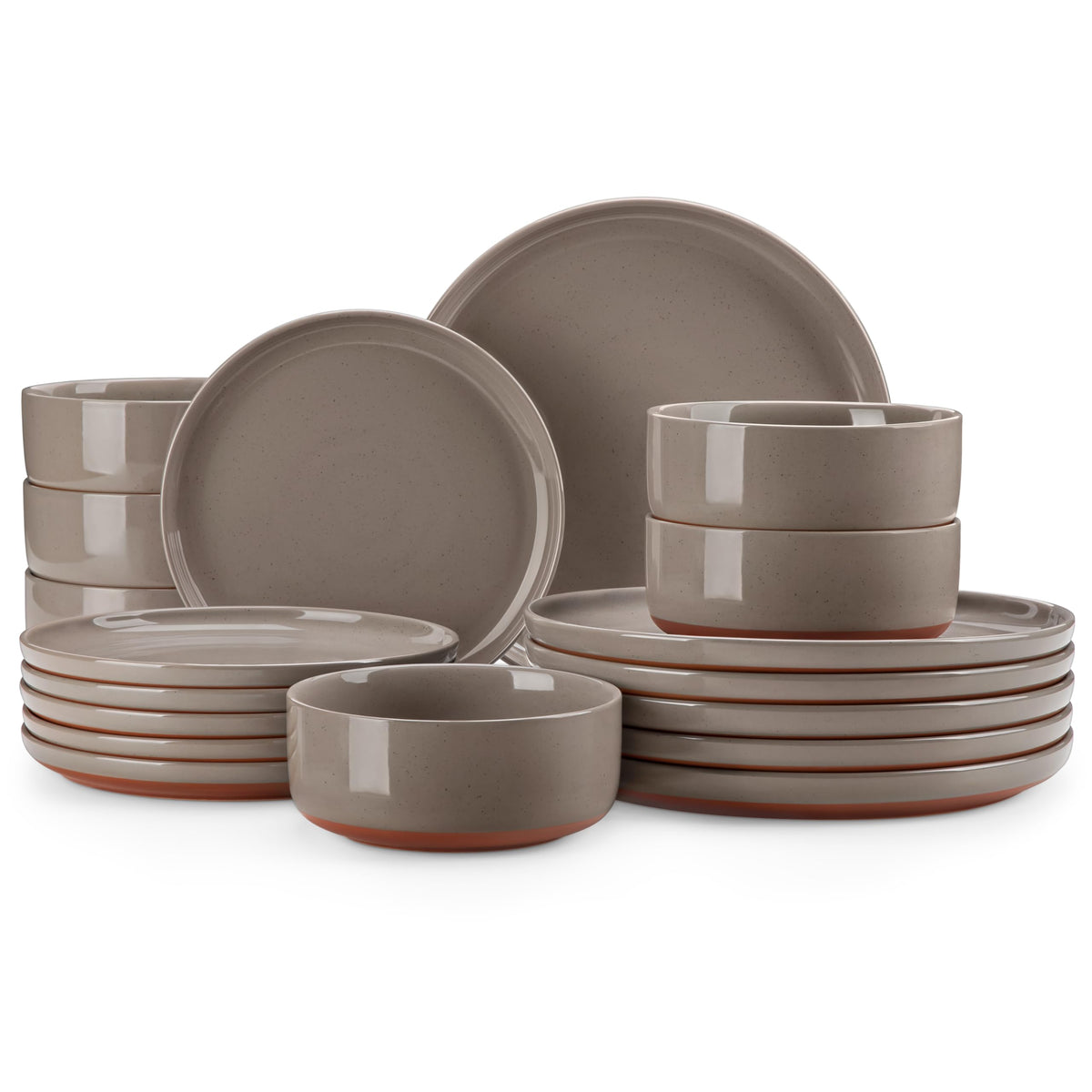MALACASA Plates and Bowls Sets, 18 Pieces Modern Ceramic Dinnerware Set for 6 Kitchen Dinner Set Stoneware Dishware Dishes Set Microwave and Dishwasher Safe, White, Series TARA