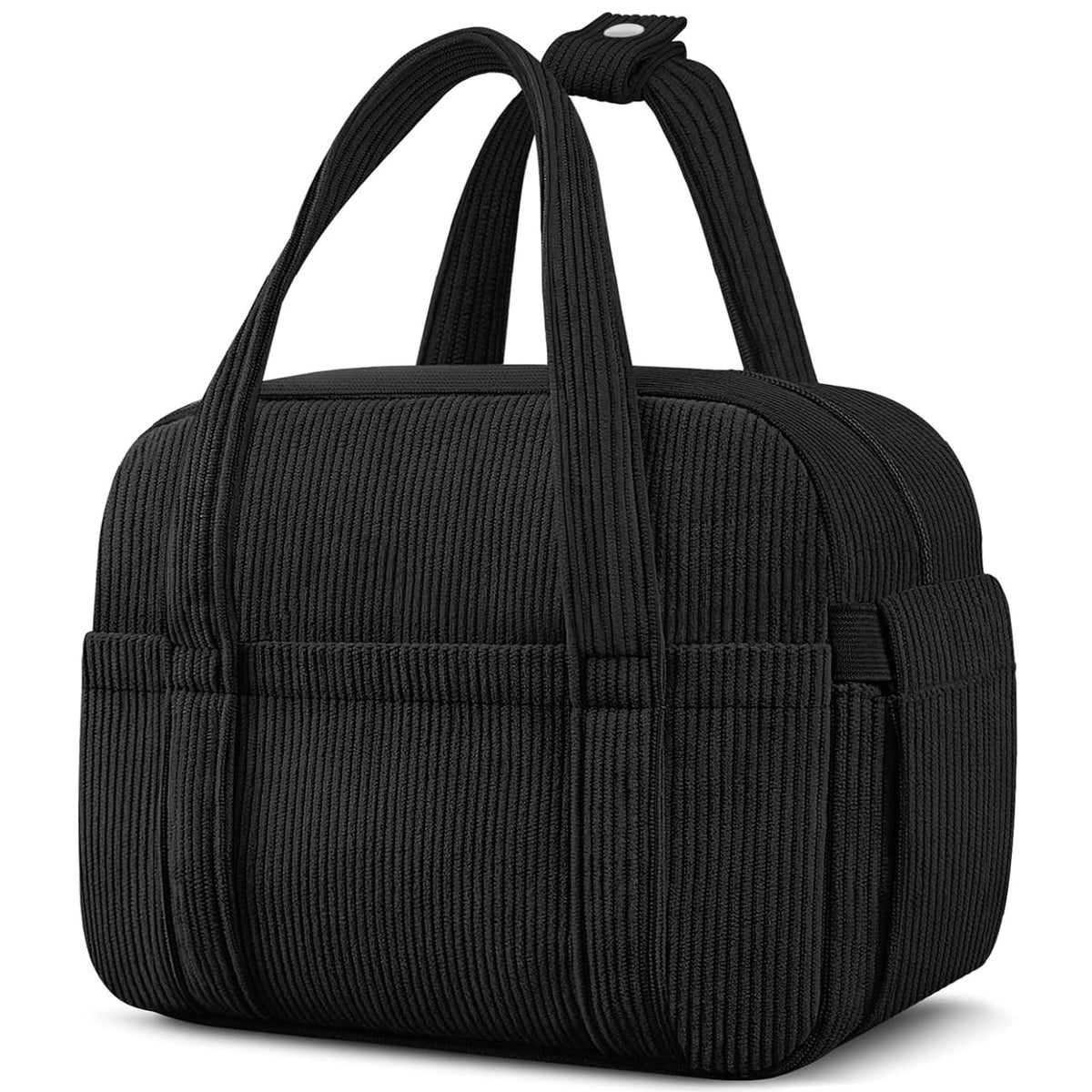 KUBYA Lunch Box for Women, Cute Strawberry Corduroy Insulated Lunch Bag Women Reusable Work Leakproof Simple Adults Large Lunch Boxes Tote Bag Men Cooler Bag