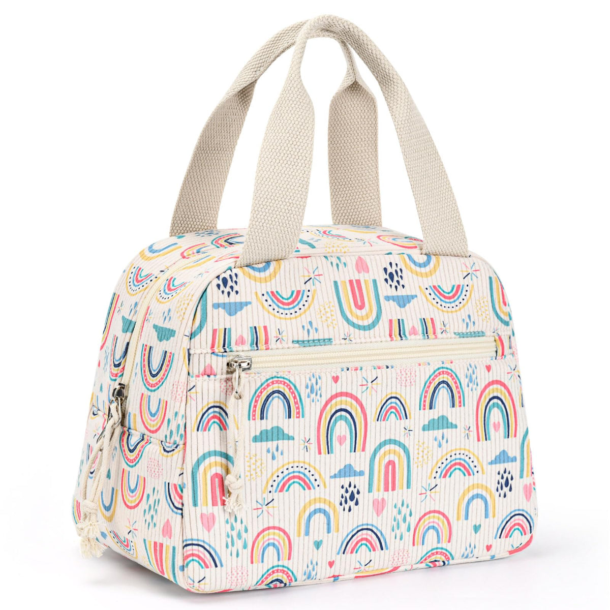 Lunch Bag for Women Men, Corduroy Small Insulated Lunch Box