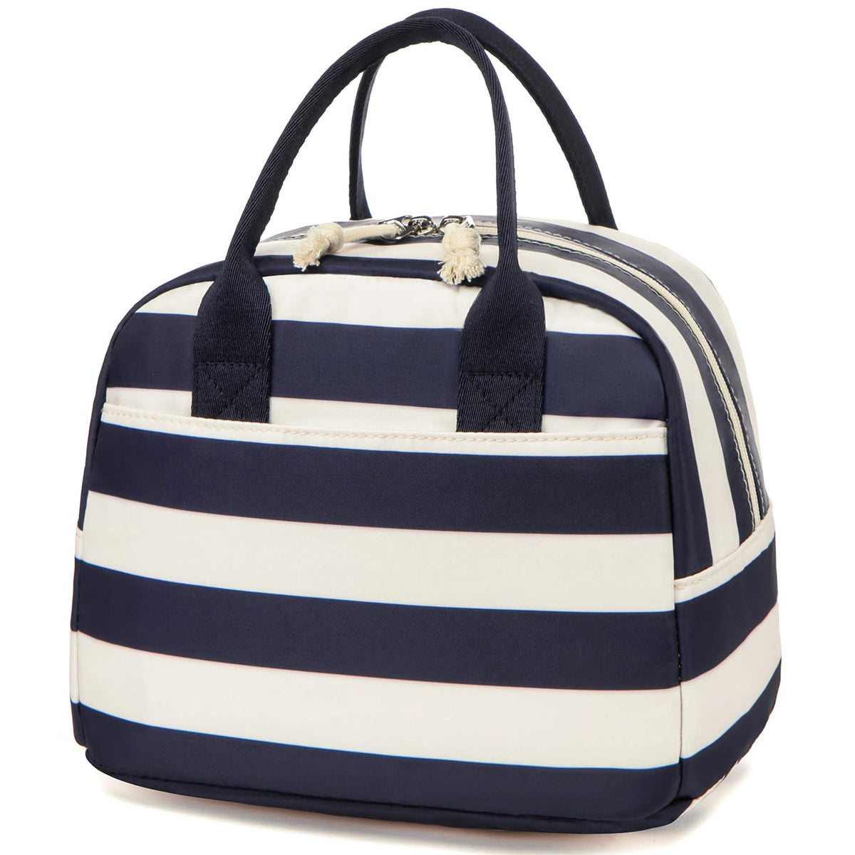 LOVELYWIND Lunch Box for Women,Insulated Lunch Bag,Green Stripe14-Can(9L)