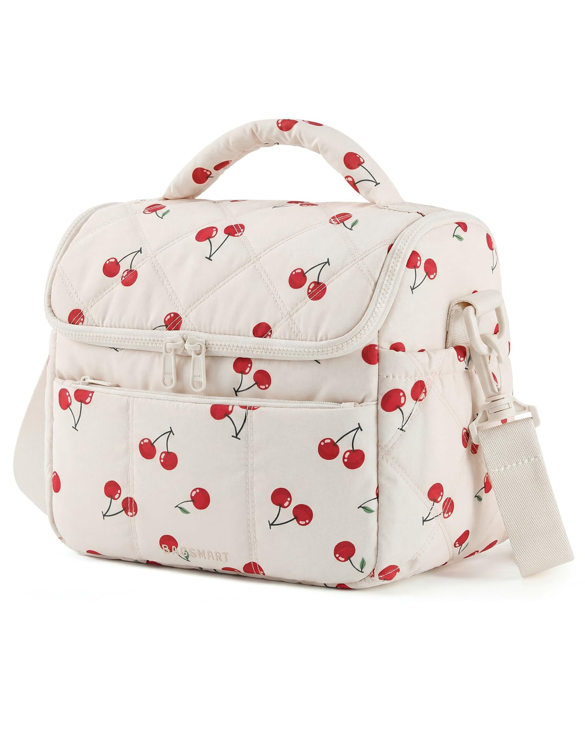 BAGSMART Lunch Bag Women, Double Deck Insulated Lunch Box, Camel