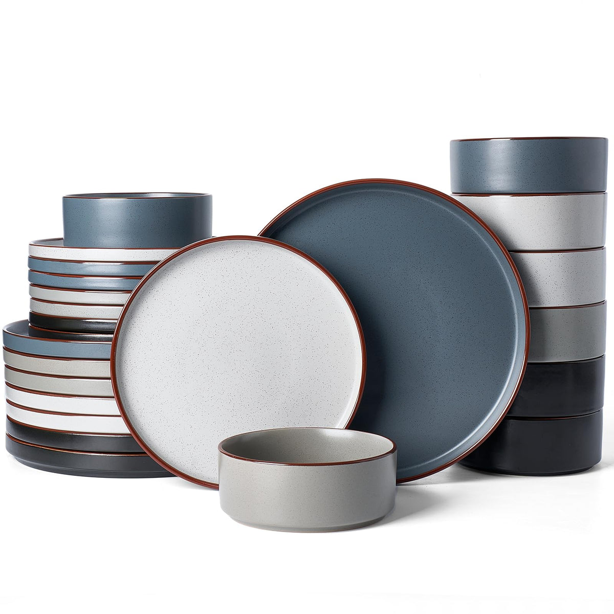Famiware Nebula Ridge 12-Piece Stoneware Dinnerware Set, Multi-color