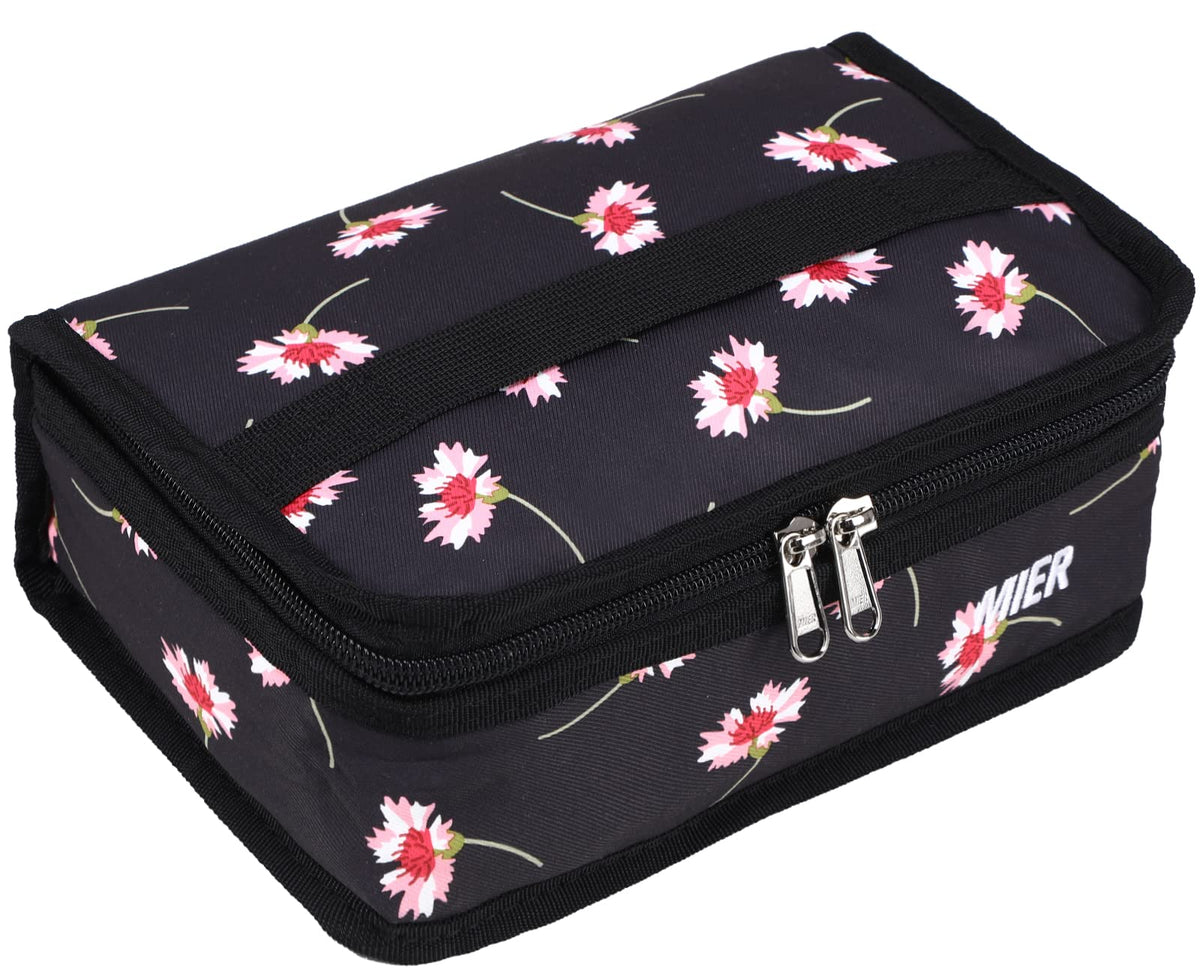 MIER Small Lunch Bag for Kids & Adults Compact Insulated Lunch Box, Black