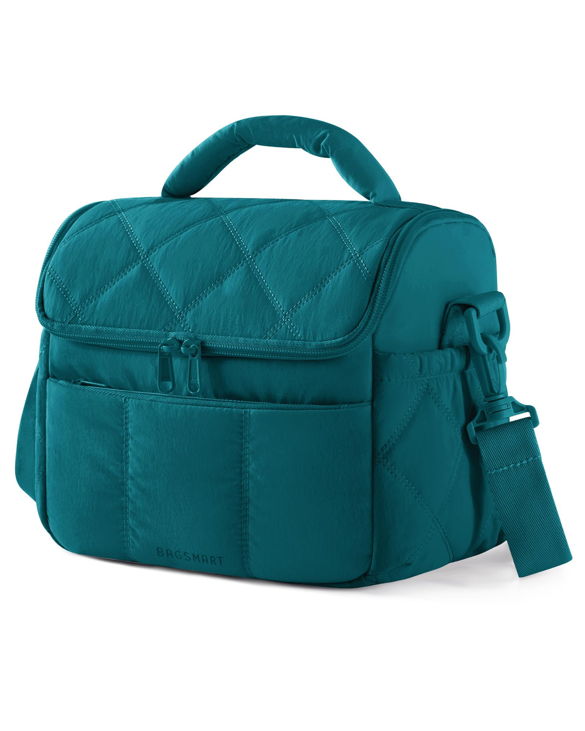 BAGSMART Lunch Bag Women, Double Deck Insulated Lunch Box, Camel