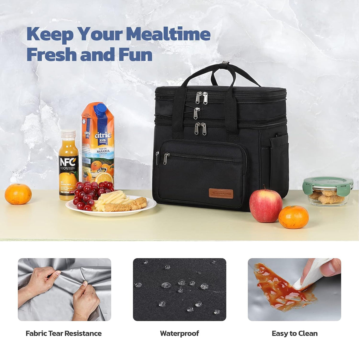 Maelstrom 23L Insulated Lunch Box, Expandable Double Deck Cooler Bag