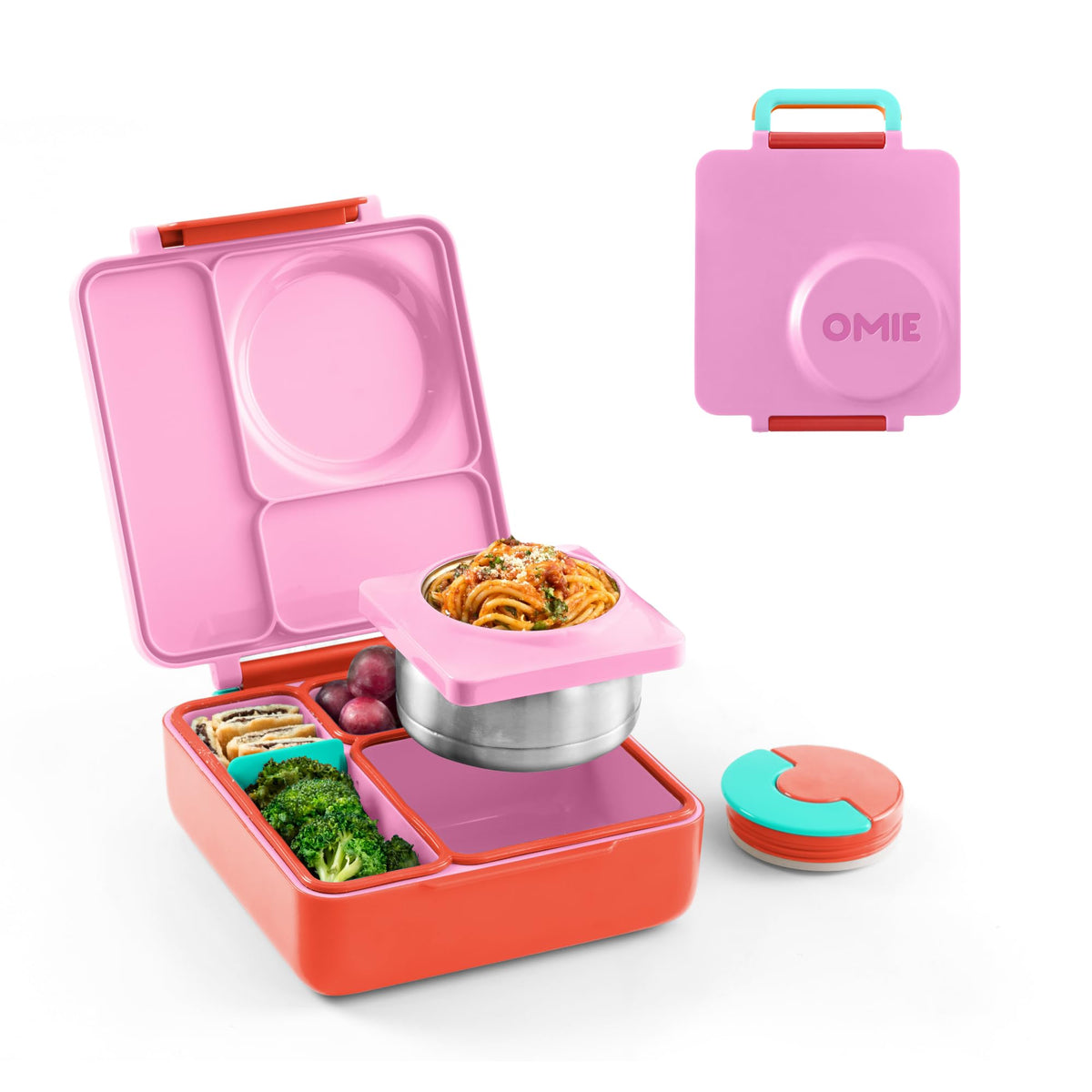 Omie OmieBox Kids Insulated Leakproof Bento Lunch Box with Food Jar (Meadow)