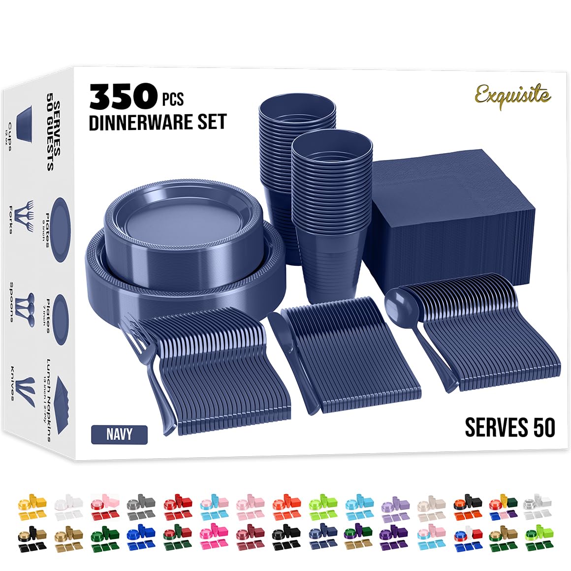 Exquisite 350 Pcs Black Plates and Napkins Party Supplies Plate Sets