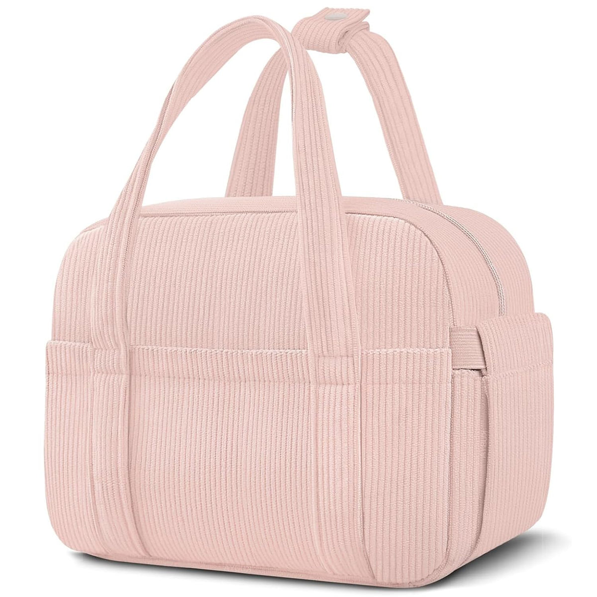 KUBYA Lunch Box for Women, Cute Strawberry Corduroy Insulated Lunch Bag Women Reusable Work Leakproof Simple Adults Large Lunch Boxes Tote Bag Men Cooler Bag